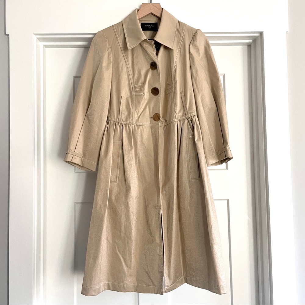 Sonia Fortune Champagne Gold Long Jacket Size 42 IT 6 US